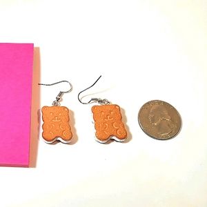 Teddy Grahams Teddy Bear Cookie Dangle Earrings